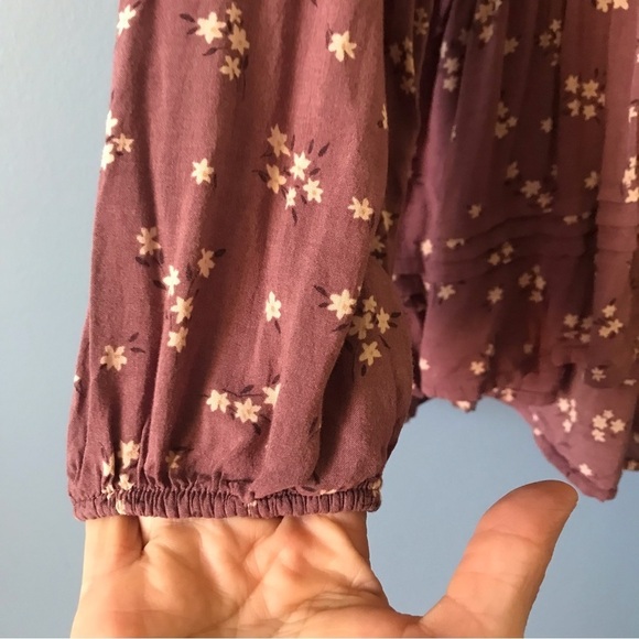 American Eagle mauve oversized layered asymmetric long sleeves top - Picture 7 of 14